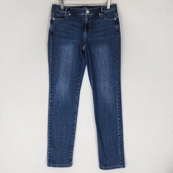 J Jill Jeans Womens 6 Blue Weekender Straight Leg Mid Rise Casual Stretch Denim - Picture 1 of 11